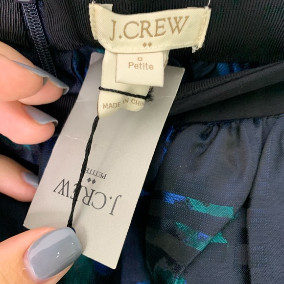 J. Crew polyester black/blue mini skirt size 0p - Picture 2 of 5